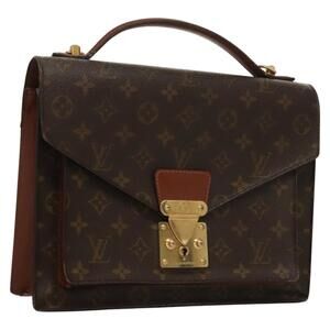 Louis Vuitton Brown Satchel with Gold Accents